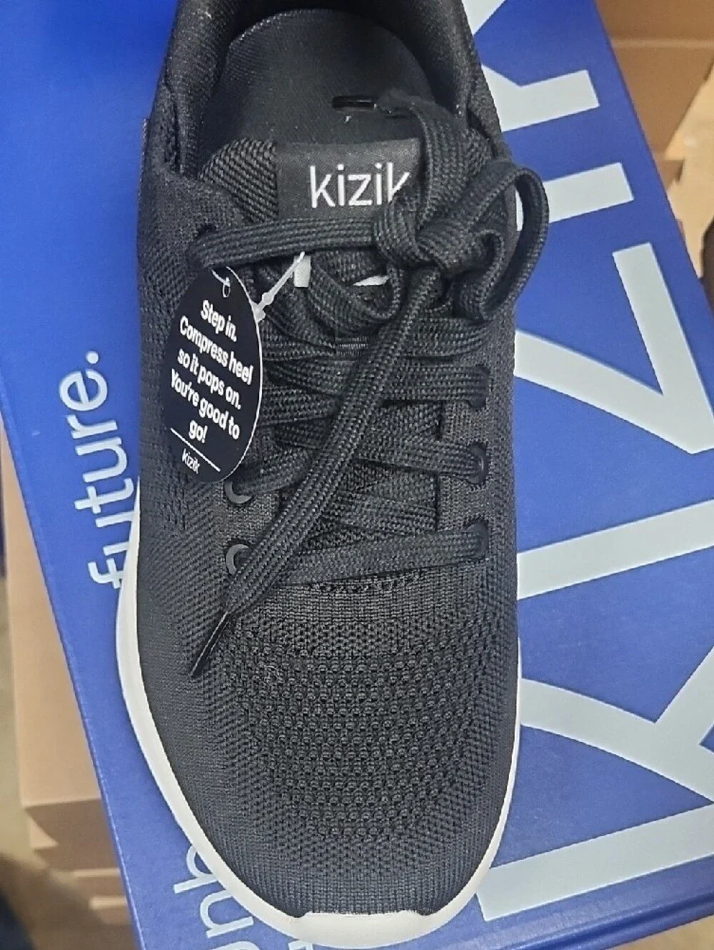 Kizik Women's Lima Knit Slip-On Sneaker — Black/White